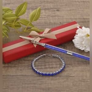 Set of bracelet buddy and matching Austrian crystal tennis bracelet 7.5”